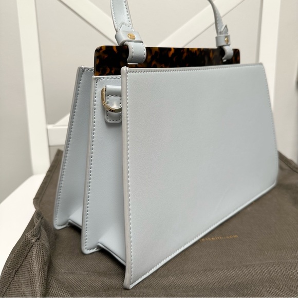 NWOT Charles & Keith TRAPEZOID TOP HANDLE TOTE BAG - LIGHT BLUE - Picture 7 of 16